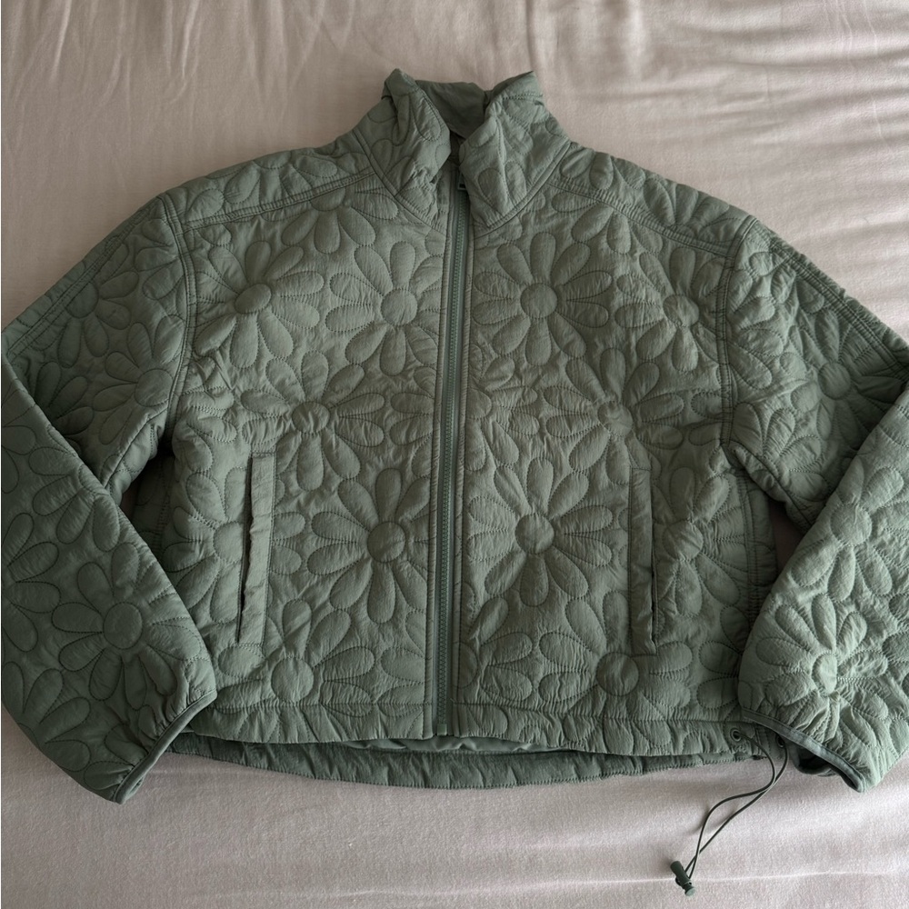Floral Quilted Green Jacket
